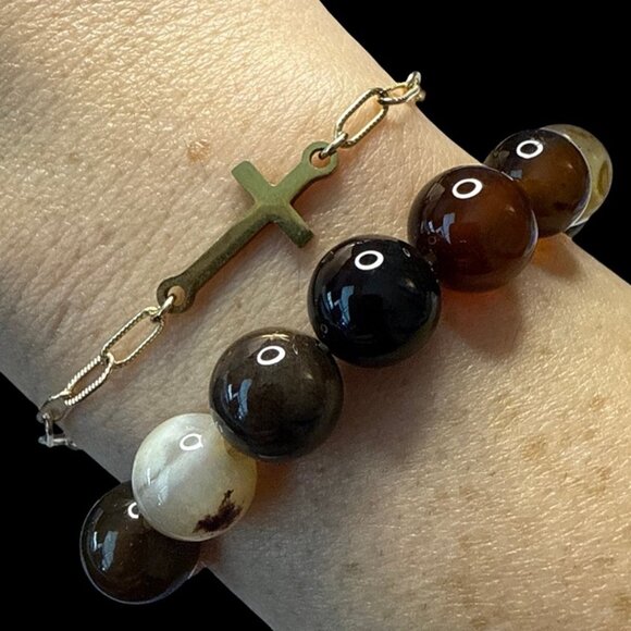 Coffee Agate Bracelet Jewelry crystal beaded accessories handmade boho fashion - Picture 6 of 9